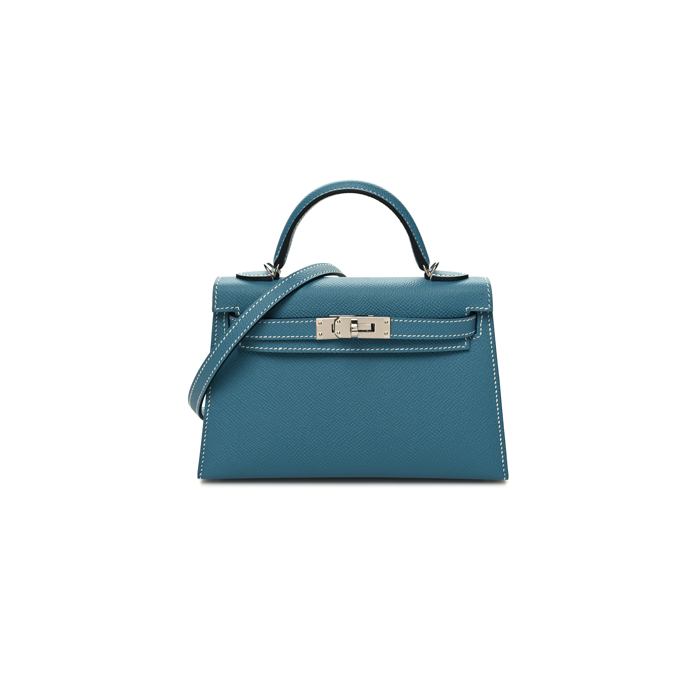 HERMÈS EPSOM MINI KELLY II  NEW BLUE JEAN (19*12*5.5cm) 